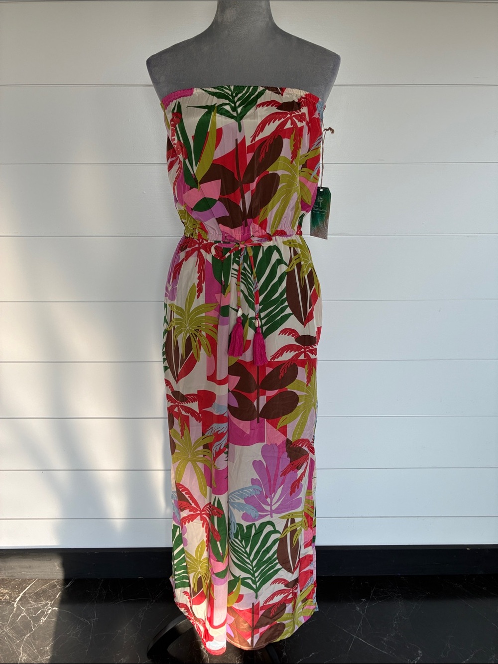 True Destinations Colorblock Sunburst Strapless Jumpsuit Sz medium NWT/0405